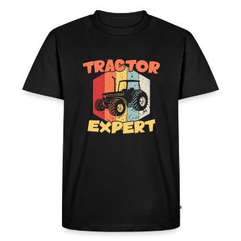 Expert tracteur / Traktor - T-shirt Premium bio Homme - noir - Devant - Nico (187cm)