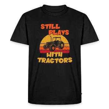 Joue toujours avec Tractors / Traktor - T-shirt Premium bio Homme - noir - Devant - Nico (187cm)