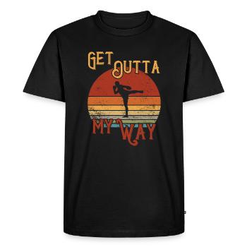 Get outta my Way / Kickboxing - T-shirt Premium bio Homme - noir - Devant - Nico (187cm)