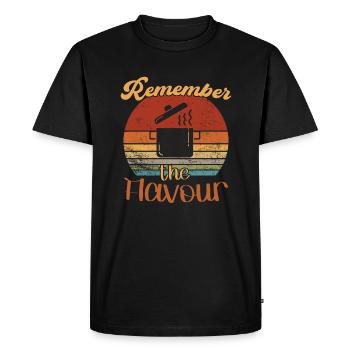 Rappelez-vous la saveur / Kochen - T-shirt Premium bio Homme - noir - Devant - Nico (187cm)