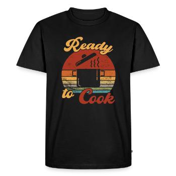 Ready to Cook / Kochen - Men's Premium Organic T-Shirt - black - Front - Nico (187cm)