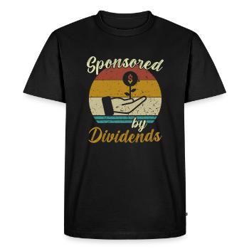 Sponsorisé par Dividendes / Actions - T-shirt Premium bio Homme - noir - Devant - Nico (187cm)