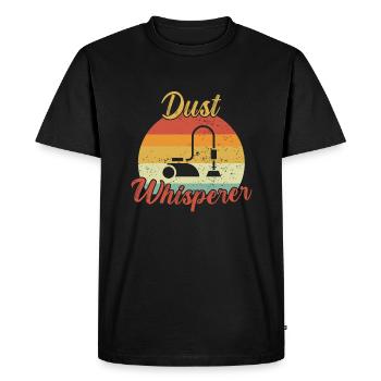 Chuchoteur de poussière / Nettoyage - T-shirt Premium bio Homme - noir - Devant - Nico (187cm)