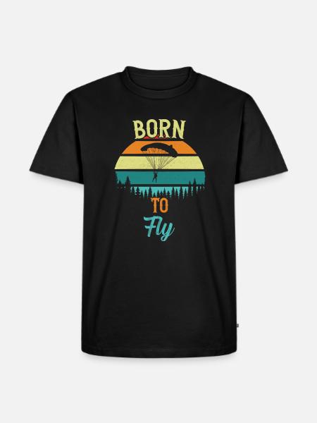Né pour voler / Fallschirmspringen - T-shirt Premium bio Homme - noir