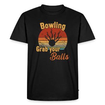 Prenez vos balles / Bowling - T-shirt Premium bio Homme - noir - Devant - Nico (187cm)