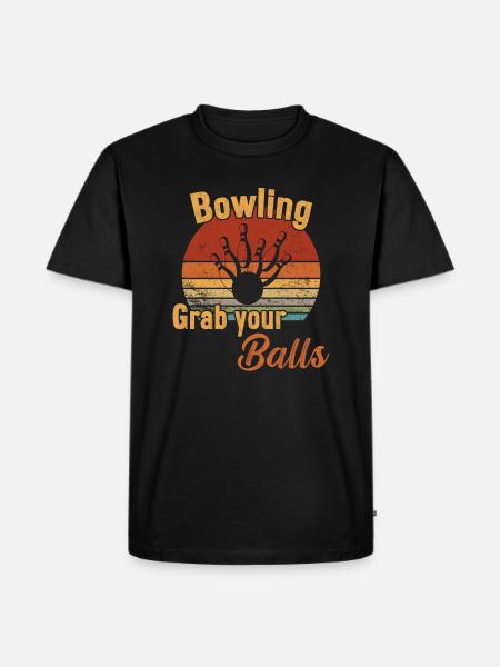 Grab Your Balls / Bowling - Men's Premium Organic T-Shirt - black
