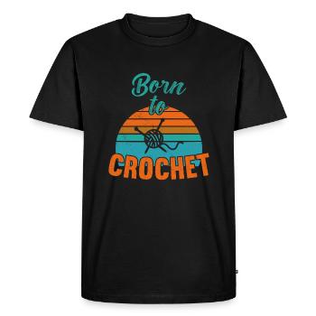 Né à Crochet / Häkeln - T-shirt Premium bio Homme - noir - Devant - Nico (187cm)