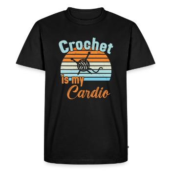 Le crochet est mon Cardio / Häkeln - T-shirt Premium bio Homme - noir - Devant - Nico (187cm)