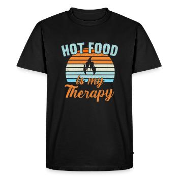 La nourriture chaude est ma thérapie / Scharfes Essen - T-shirt Premium bio Homme - noir - Devant - Nico (187cm)