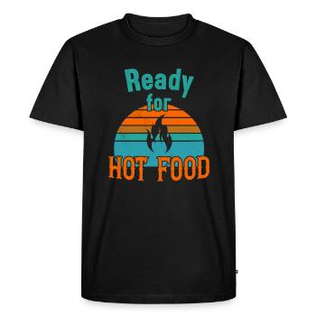Prêt pour la nourriture chaude / Scharfes Essen - T-shirt Premium bio Homme - noir - Devant - Nico (187cm)