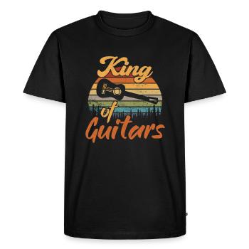 Roi des Guitares / Guitare - T-shirt Premium bio Homme - noir - Devant - Nico (187cm)