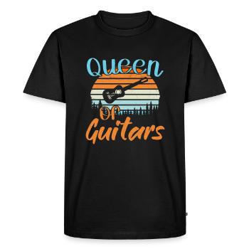 Reine des Guitares / Guitare - T-shirt Premium bio Homme - noir - Devant - Nico (187cm)