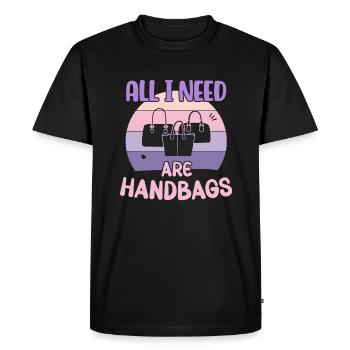 Tout ce dont j’ai besoin, ce sont des sacs à main / Handbag Shopping - T-shirt Premium bio Homme - noir - Devant - Nico (187cm)