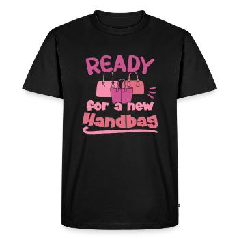 Prêt pour un nouveau sac à main / Handbag Shopping - T-shirt Premium bio Homme - noir - Devant - Nico (187cm)