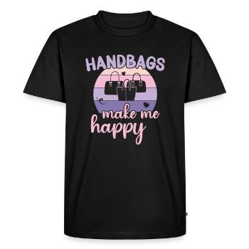 Les sacs à main me rendent heureux / Shopping Sac à main - T-shirt Premium bio Homme - noir - Devant - Nico (187cm)