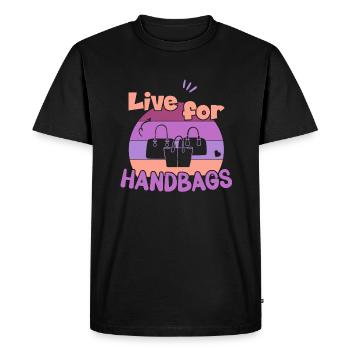 Live for Handbags / Achats de sacs à main - T-shirt Premium bio Homme - noir - Devant - Nico (187cm)