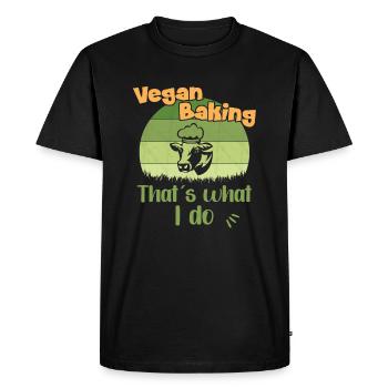Vegan Baking - That ́s what I do - Men's Premium Organic T-Shirt - black - Front - Nico (187cm)