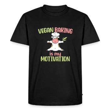Vegan Baking is my Motivation - Men's Premium Organic T-Shirt - black - Front - Nico (187cm)