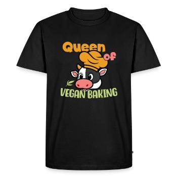 Queen of Vegan Baking - Men's Premium Organic T-Shirt - black - Front - Nico (187cm)