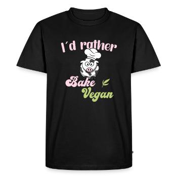 I'd rather bake vegan - Men's Premium Organic T-Shirt - black - Front - Nico (187cm)