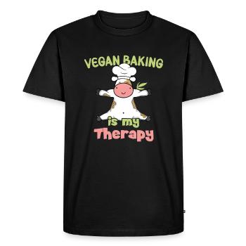 Vegan Baking is my Therapy - Men's Premium Organic T-Shirt - black - Front - Nico (187cm)