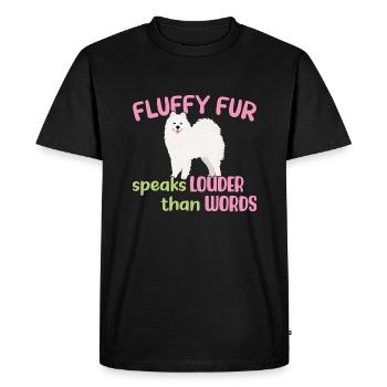 Fluffy Fur parle plus fort que les mots - T-shirt Premium bio Homme - noir - Devant - Nico (187cm)