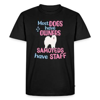 La plupart des chiens ont des propriétaires - Les Samoyèdes ont du personnel - T-shirt Premium bio Homme - noir - Devant - Nico (187cm)