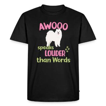 AWOOO parle plus fort que les mots - T-shirt Premium bio Homme - noir - Devant - Nico (187cm)