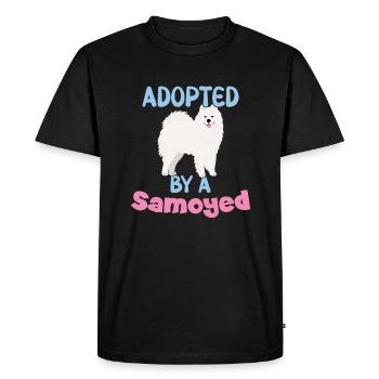 Adopted by a Samoyed - Men's Premium Organic T-Shirt - black - Front - Nico (187cm)