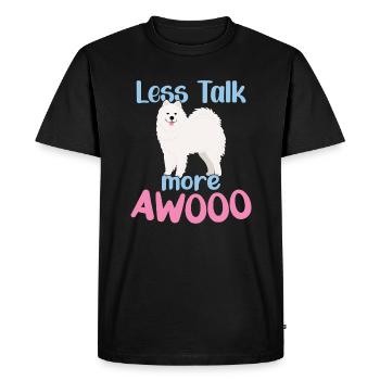 Less Talk - More AWOOO - Men's Premium Organic T-Shirt - black - Front - Nico (187cm)