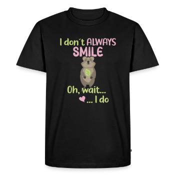 Je ne souris pas toujours - Oh attendez, je le fais... /Quokka - T-shirt Premium bio Homme - noir - Devant - Nico (187cm)