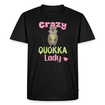 Crazy Quokka Lady / Grinsendes Quokka - T-shirt Premium bio Homme - noir - Devant - Nico (187cm)
