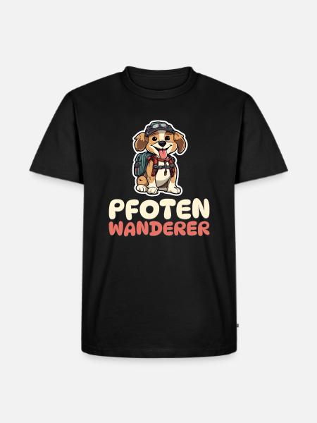 Pfotenwanderer - Wandern - Hunde - Männer Premium Bio T-Shirt - Schwarz