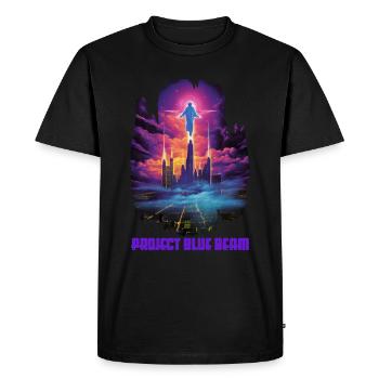 Project Blue Beam - Männer Premium Bio T-Shirt - Schwarz - Vorne - Nico (187cm)