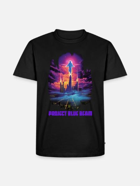 Project Blue Beam - Männer Premium Bio T-Shirt - Schwarz