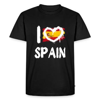 I love Spain / I love Spain Country Countries - Men's Premium Organic T-Shirt - black - Front - Nico (187cm)