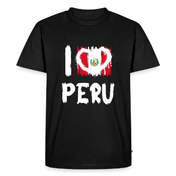 J’aime le Pérou / J’aime le Pérou Pays Pays - T-shirt Premium bio Homme - noir - Devant - Nico (187cm)