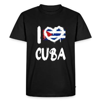 I love Cuba / I love Cuba Country Countries - Men's Premium Organic T-Shirt - black - Front - Nico (187cm)