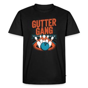 Gutter Gang Bowling - Men's Premium Organic T-Shirt - black - Front - Nico (187cm)
