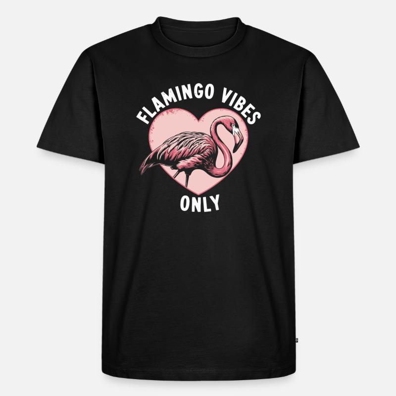 Flamingo - Männer Premium Bio T-Shirt - Schwarz
