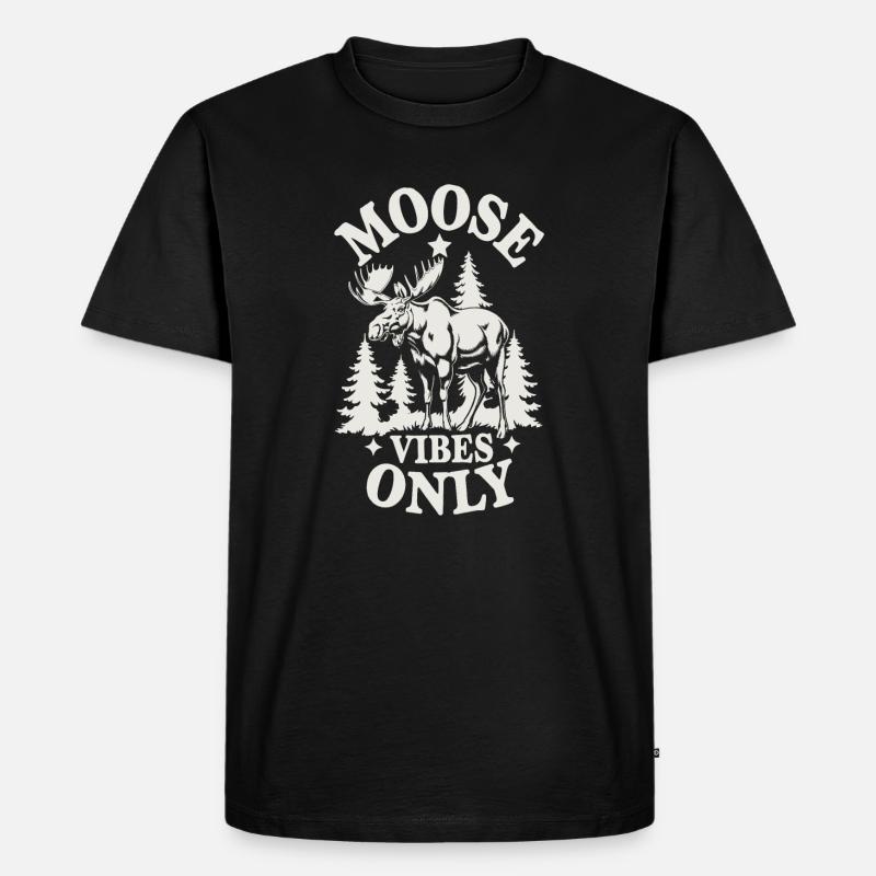 Elch - Männer Premium Bio T-Shirt - Schwarz