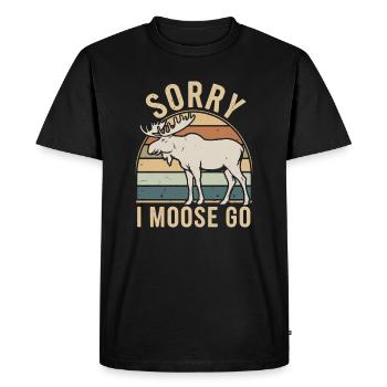 Sorry I Moose Go Elch - Men's Premium Organic T-Shirt - black - Front - Nico (187cm)