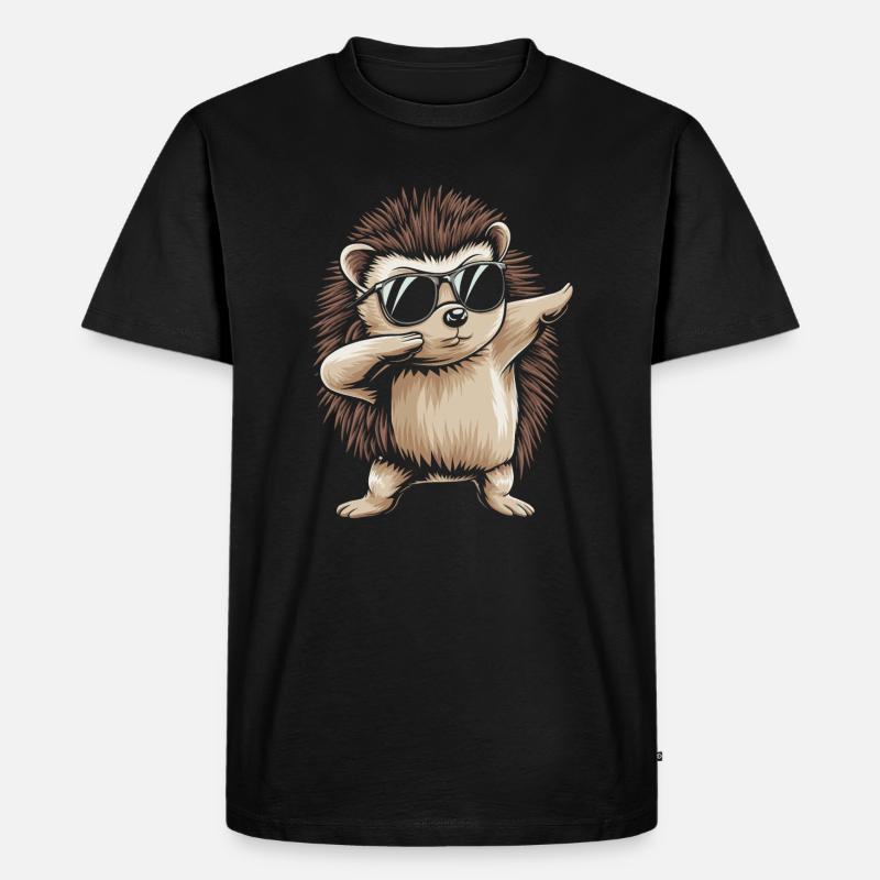 Igel - Männer Premium Bio T-Shirt - Schwarz