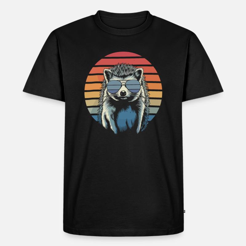 Igel - Männer Premium Bio T-Shirt - Schwarz