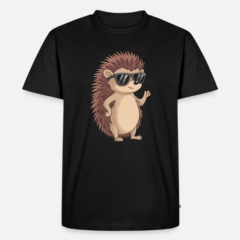Igel - Männer Premium Bio T-Shirt - Schwarz