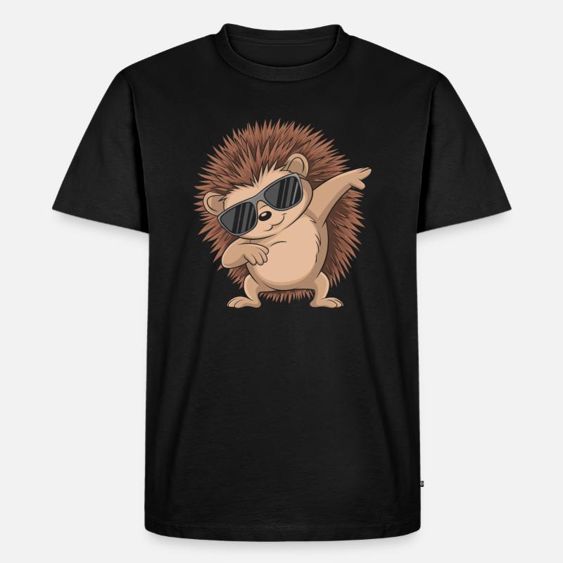 Igel - Männer Premium Bio T-Shirt - Schwarz