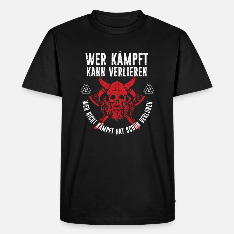 wikinger kämpfer - Männer Premium Bio T-Shirt - Schwarz