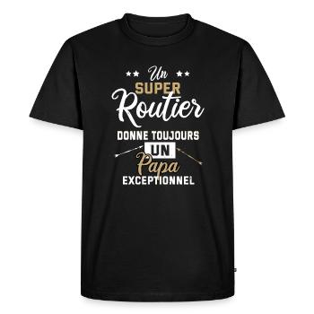 Routier chauffeur poids lourd cadeau humour drôle - T-shirt Premium bio Homme - noir - Devant - Nico (187cm)