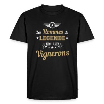 Vigneron cadeau humour drôle métier vigne homme - T-shirt Premium bio Homme - noir - Devant - Nico (187cm)