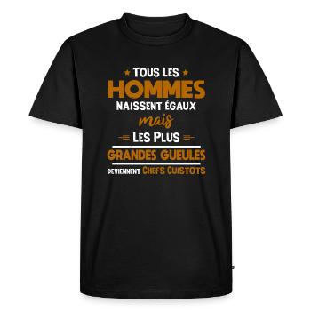 Chef cuisinier cuistot cadeau brigade humour drôle - T-shirt Premium bio Homme - noir - Devant - Nico (187cm)